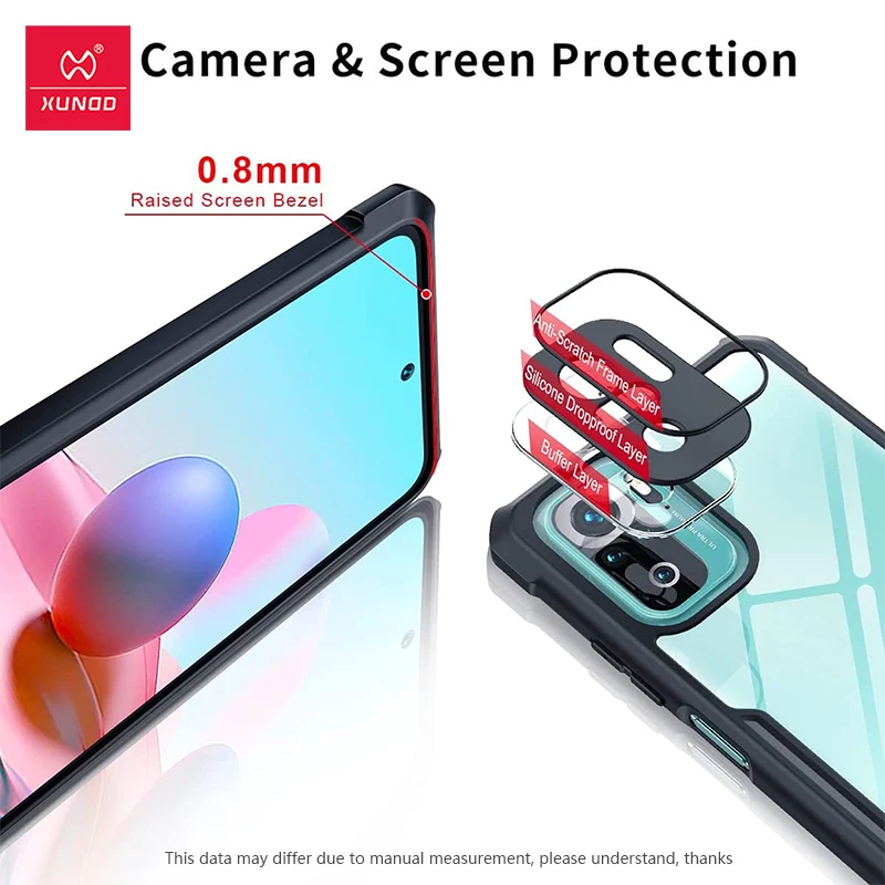 Case For Redmi Note 10 Pro Note 10 4G,For XiaoMi Redmi Note 10S Case,Xundd Shockproof Airbags Phone Cover for Redmi Note 10 4G