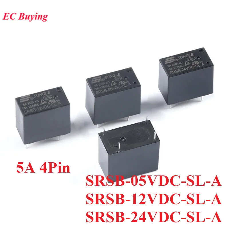 5 /1 pcs реле SRSB - 05VDC - SL - A 5VDC SRSB - 12V - SL - A 12VDC SRSB - 24VDC - SL - B 24VDC DC 5V 24V 5A 250VAC 10A 125V 4 игольчатое реле