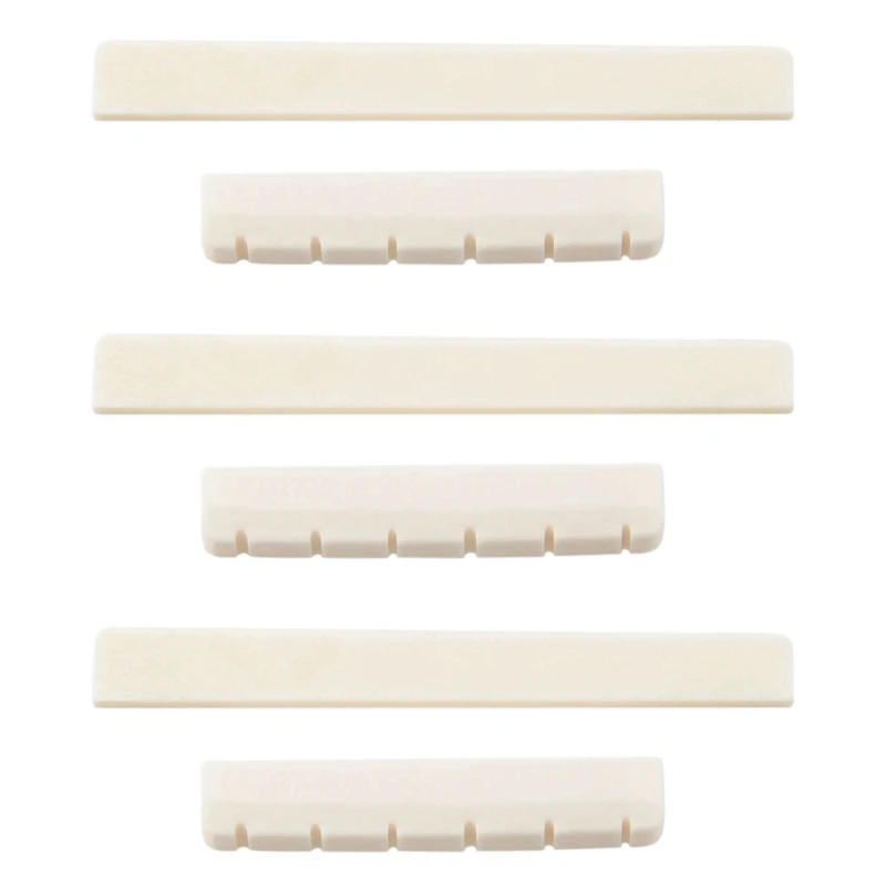 

3X White Guitar Parts 6 String Classical Guitar Bone Bridge Saddle And Nut Set