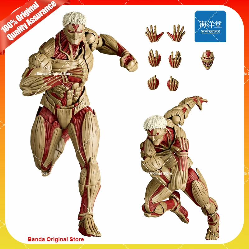 100% оригинал Kaiyodo Attack on Titan Amazing Yamaguchi Revoltech NR069 Armored Reiner Braun аниме-фигурка модель