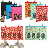 hay bag hanging pouch feeder sack holder small animals supplies feeding dispenser container rabbit guinea pig cage accessories