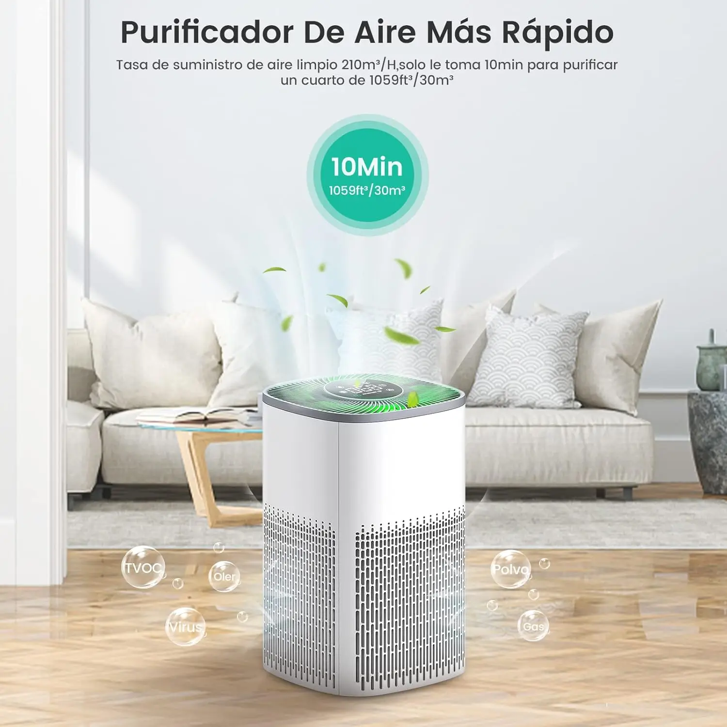 Фото Очиститель воздуха Mi Pet с фильтром H13 HEPA, бесшумный, удаляет 99,97% запахов, пыльцы и пыли, для офиса, спальни, управление через Alexa №2