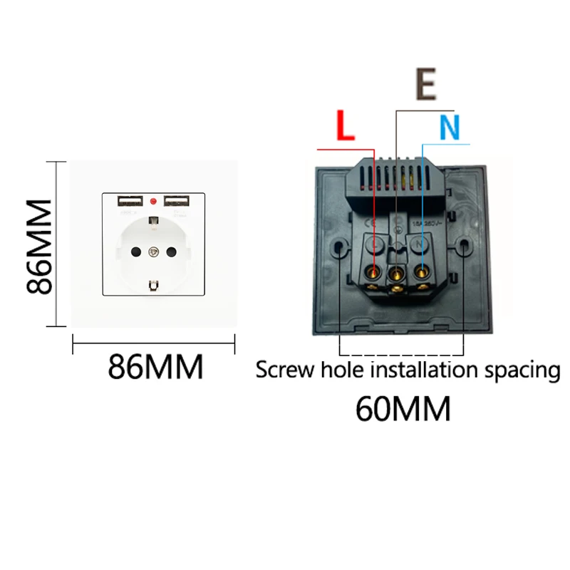 EU 16A Россия Польша Корея Испания Украина Европейская стандартная розетка два