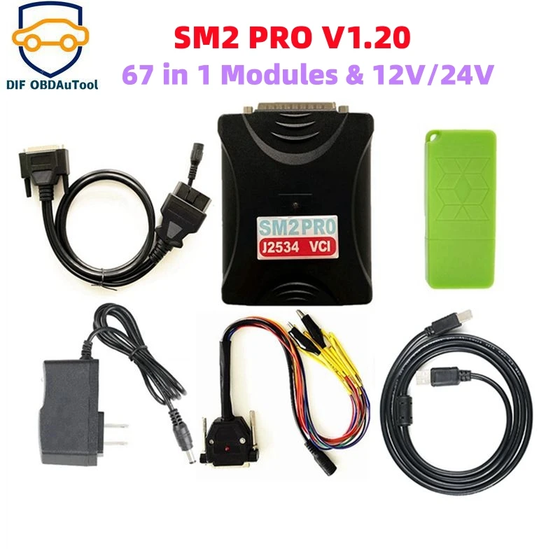

SM2 Pro J2534 VCI Support 12V/24V Read&Write ECU Programmer Tool with 67 Modules SM2Pro FLASH/OBD 67 IN 1 V2.21.21