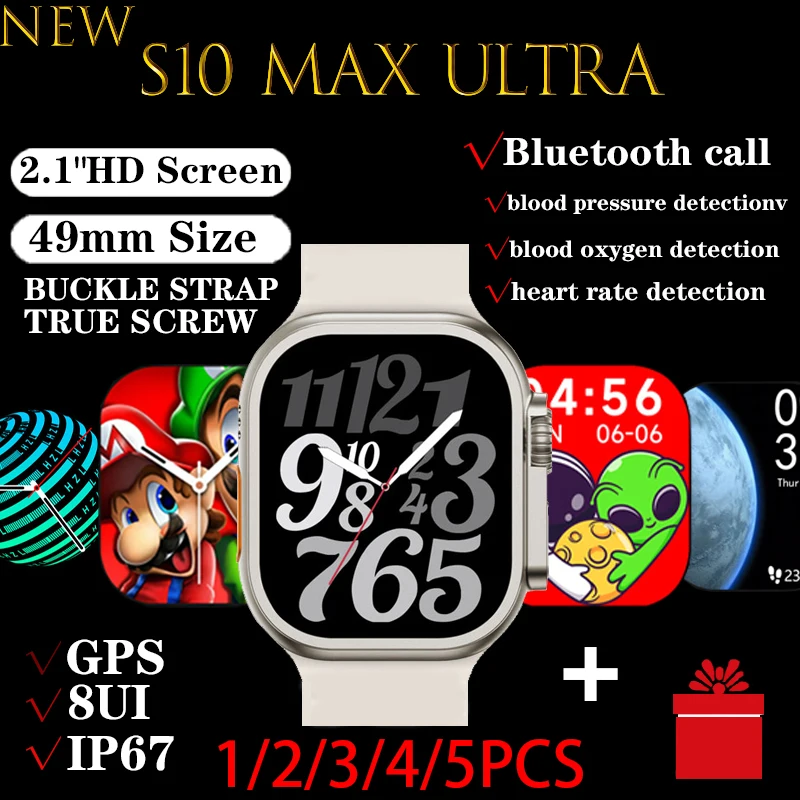 

2023 New S10 Pro Ultra Smart Watch Series 8 Bluetooth Call NFC Game IP67 Waterproof 49mm Men Sport Watches 2.1" PK HK8 Pro MAX