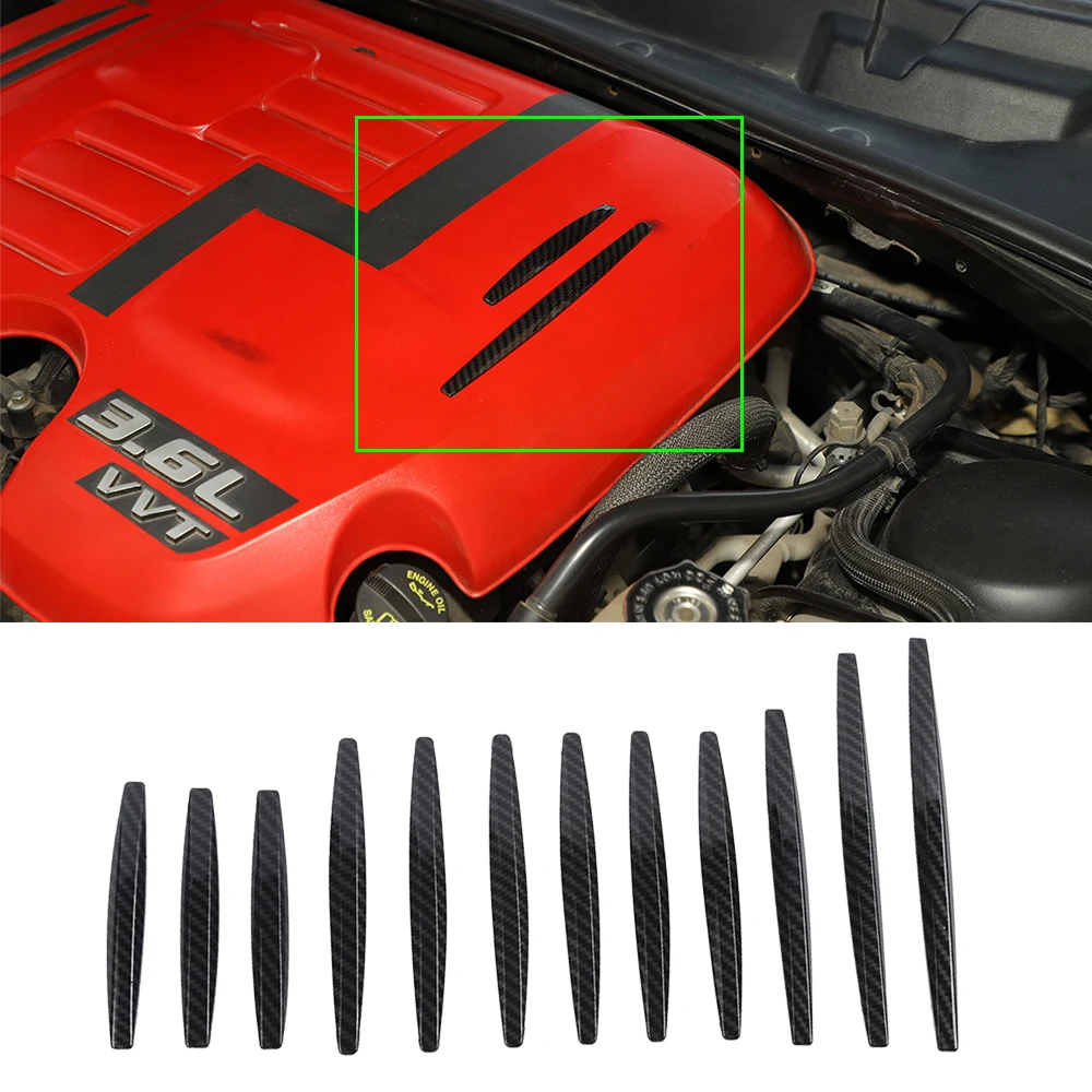 

Car Engine Hood Strips Cover Decoration Trim Stickers for Dodge Challenger Charger 2009-2022 Interior Accessories ABS Red