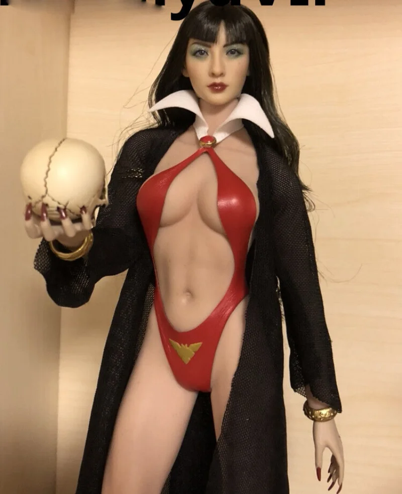 

1/6th Black Mesh Coat For HT PH Female Figure Vampirella Body Doll Toy