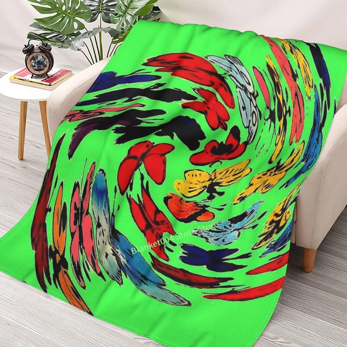 

BUTTERFLY Abstract Surreal Style Psychedelic Advertising Print Throw Blanket 3D printed sofa bedroom decorative blanket children
