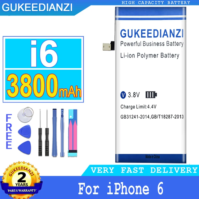 GUKEEDIANZI Battery I6 for Apple IPhone 6 6S 7 8 Plus IPhone6 6SPlus 7Plus 8Plus Rechargeable Batteries + Free Tools