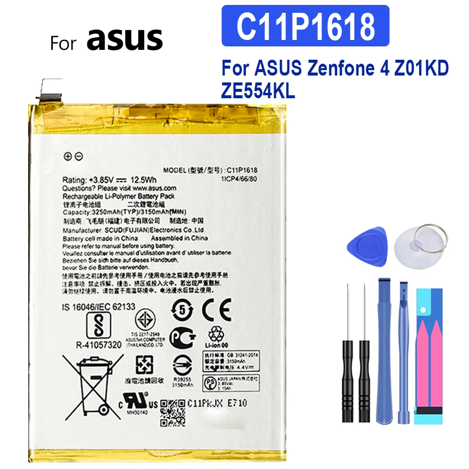 

C11P1618 Battery 3250mAh For ASUS Zenfone 4 Z01KD ZE554KL Mobile Phone Bateria