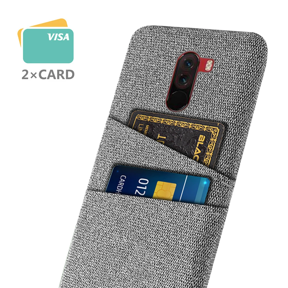 

Case For Pocophone F1 Case Luxury Fabric Dual Card Phone Cover For Xiaomi PocoPhone F1 case Poco F1 F3 F2 Pro X3 NFC GT M3 Pro
