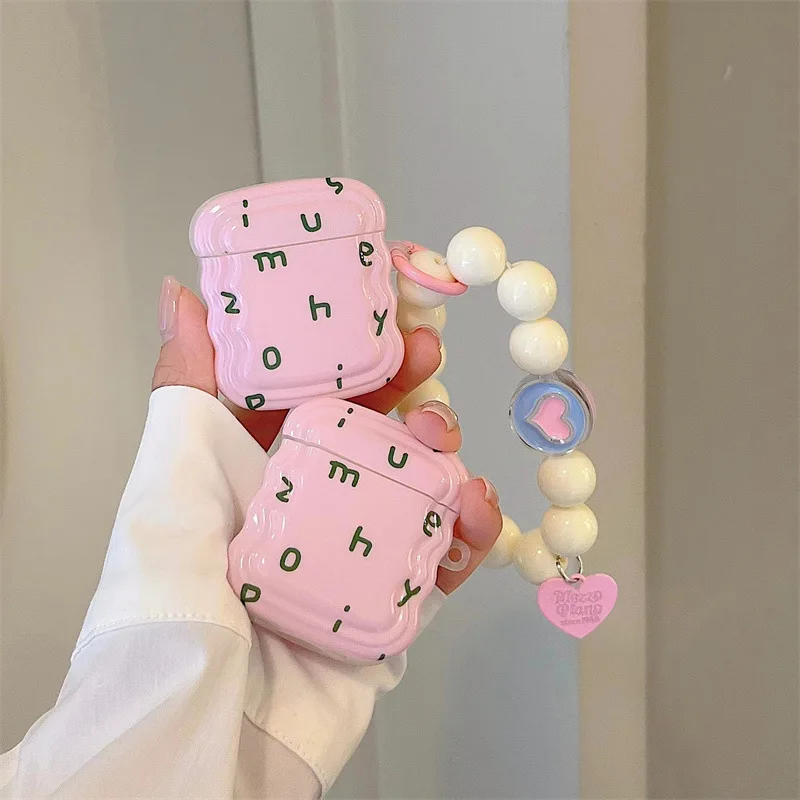 

Pink Letter Airpods Pro Headphone Cover for Apple 1/2/3 Generation Wireless Bluetooth Silicone Cover Soft
