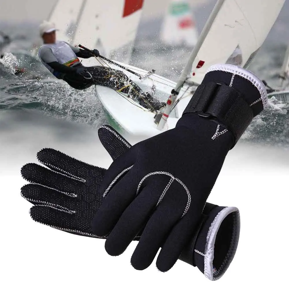 

1pair 3mm Wetsuit Gloves Sailing Swimming Surfing Diving Men Women Scuba Kayaking Water Sports Adjustable Strap Multifunction