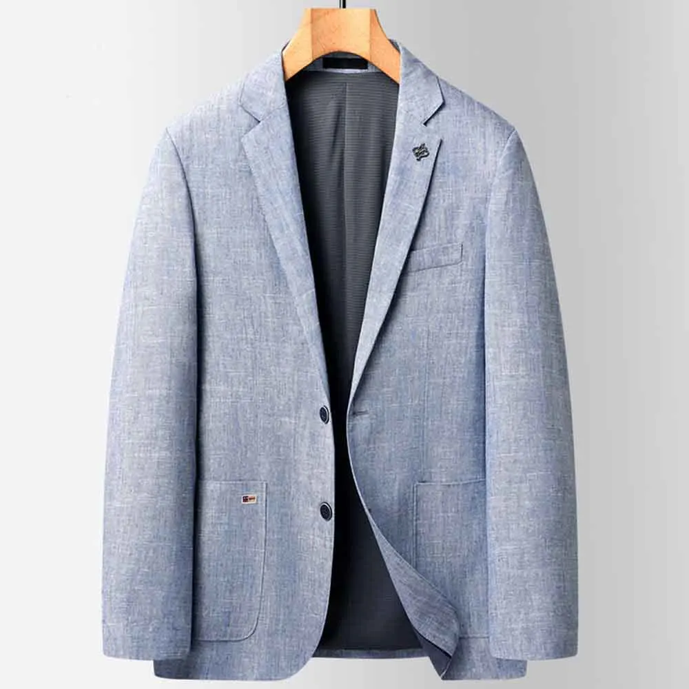Blazer Men Jacket Spring Autumn Casual Loose Suit Coat Cotton Linen Bomber Jackets Outwear Casaco Masculina