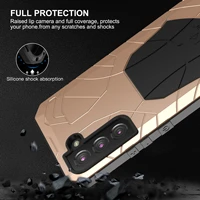 luxury metal armor phone case for samsung galaxy s22 s21 s20 fe plus ultra 5g aluminum metal heavy duty protection cases cover