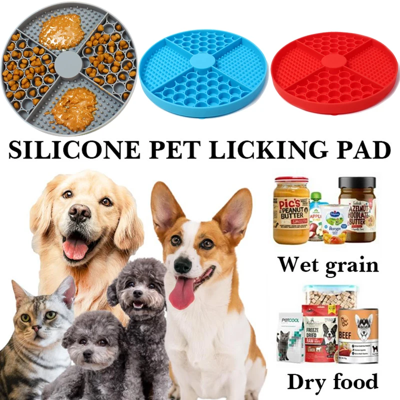 

Pet Lick Silicone Mat for Dogs Pet Slow Food Plate Dog Bathing Distraction Silicone Dog Sucker Food Training Dog Feeder Supplies