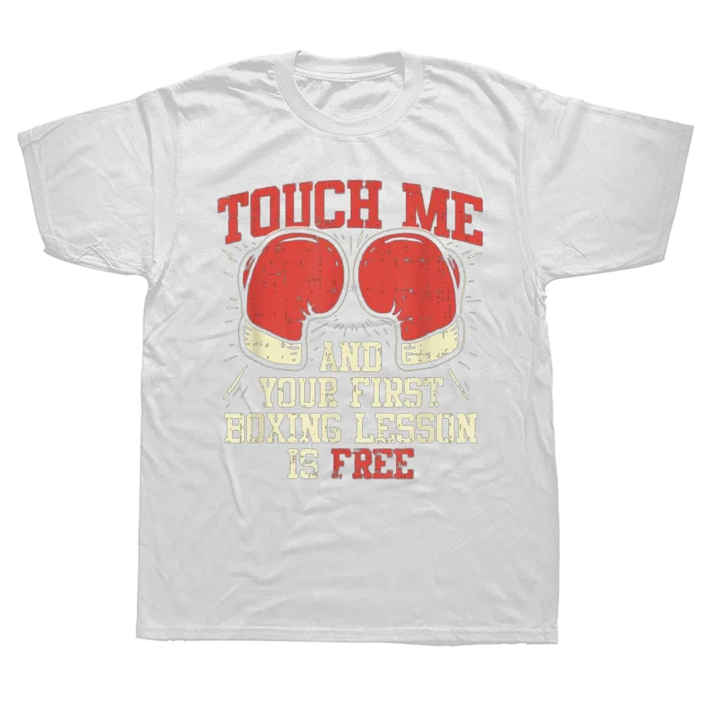 Хлопковая футболка Touch Me and Your First Boxing Lesson Is Free