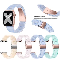 candy color resin strap for apple watch 41mm 45 38 42 44 40mm macaron replace wrist watchband belt smart watch band accessories