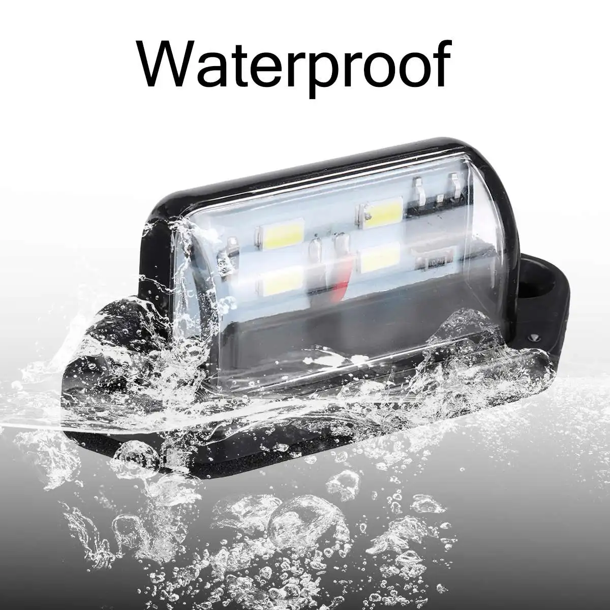 

2pcs 12V 24V 4 LEDs LED Car Truck Number License Plate Light Rear Lamp Tail Light for Trailer Boat RV