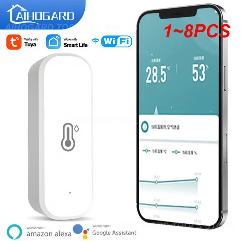 

Датчик влажности и температуры Zigbee 3,0 Wi-Fi, 1-8 шт.