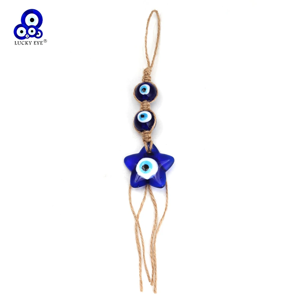 Счастливый глаз стеклянная звезда подвеска на стену искусственный бисер