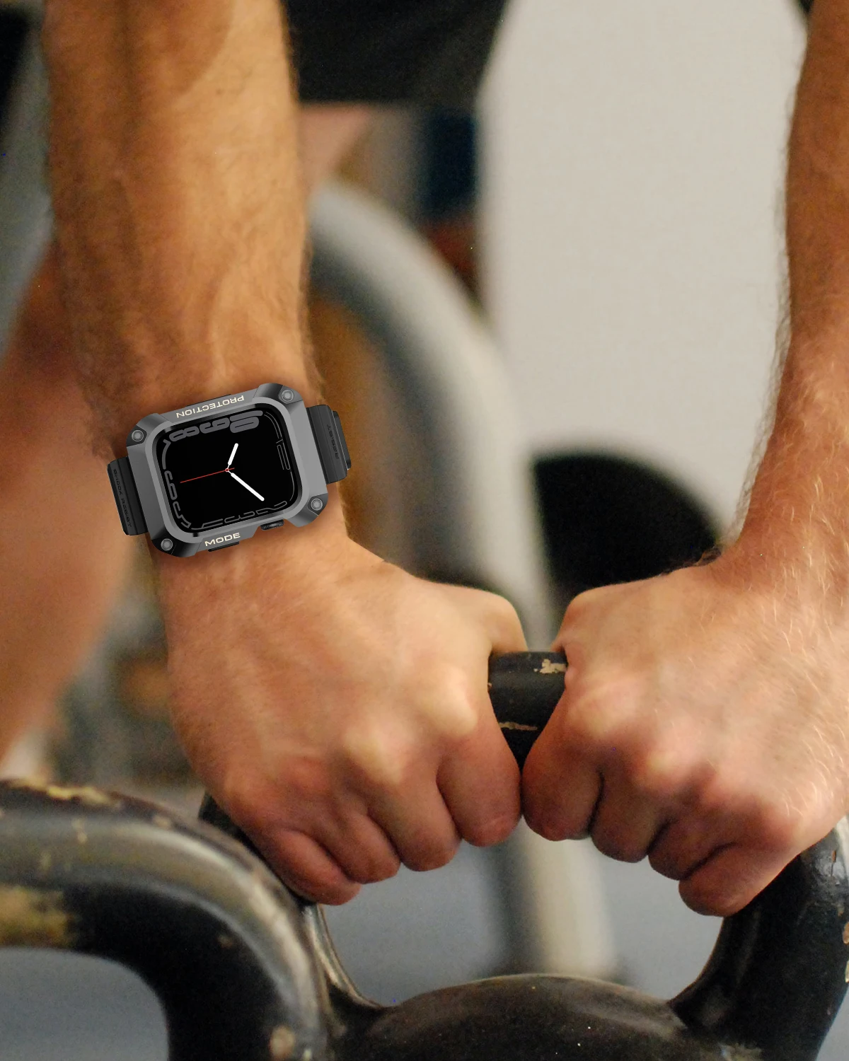 TPU Military Bracelet+Metal Case for Apple Watch Series 7 Strap 45mm Band Stainless Steel Bumper Armor for iWatch SE 6 5 4 44mm