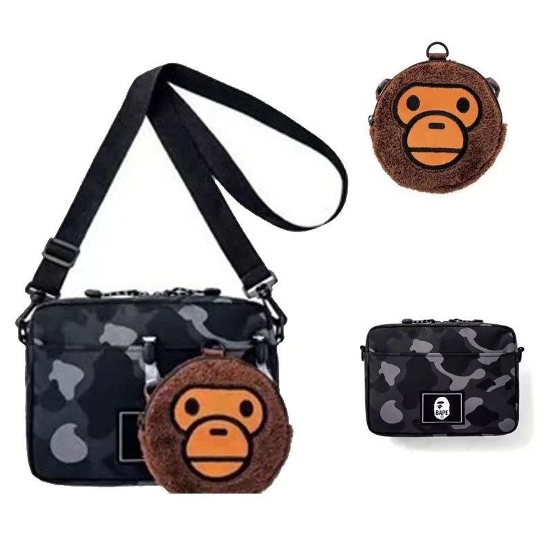 Wholesale Bape Shoulder Bag Full Printed Monkey Small Object Storage Bag  Student Men Women Small Messenger Bag From m.