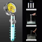 Турбонасадка для душа с пропеллером и фильтром, водосберегающий поток, 360 градусов, высокоточная насадка для душа, дождевая насадка с распылителем вентилятора Nozzl