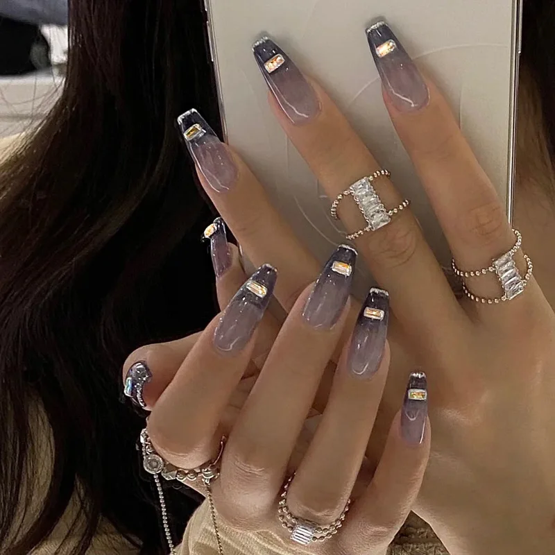 

European Dark Wear Nail Patch Nail Patch Fake Nail Patch Removable Nail Patch Press on Nails Coffin Fake Nails Fake Short Nails