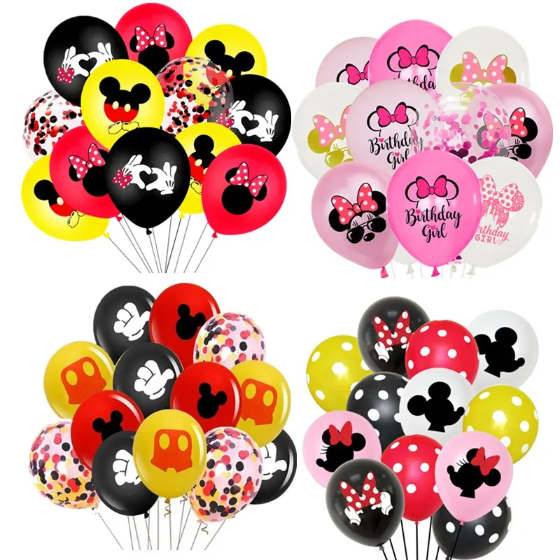 

12 Inch 10pcs Disney Mickey Mouse Party Latex Balloons Birthday Party Decorations Baby Shower Supplies Cumpleanos Infantiles Glo