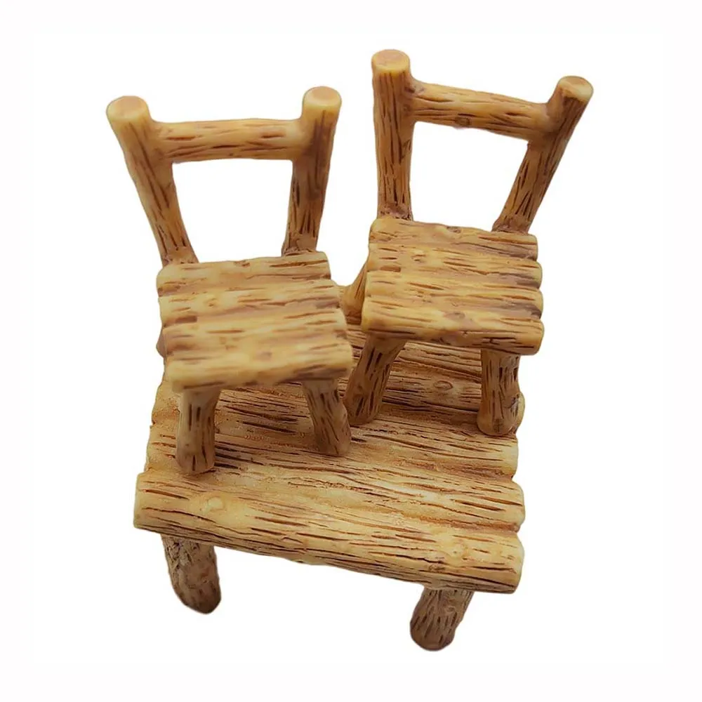 Миниатюрная мебель для кукольного домика деревянный обеденный стол стул подарки