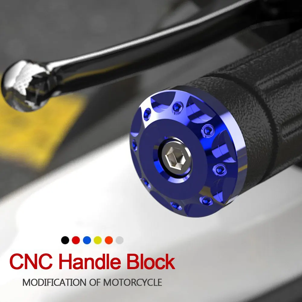 

2Pcs Motorcycle Handlebar Grips Bar End Cap Plugs Slider CNC Aluminum for 16-18mm Motorbike Handle