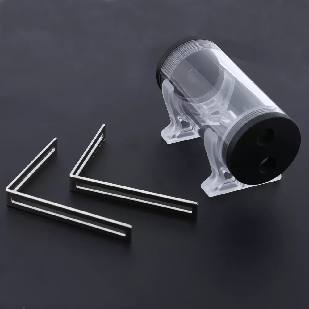 

50mm Diameter 110mm Water Cooling Tank G1/4 Thread Cylinder Reservoir Tank for PC CPU Computer Cooling Tool with L Shape Buckle