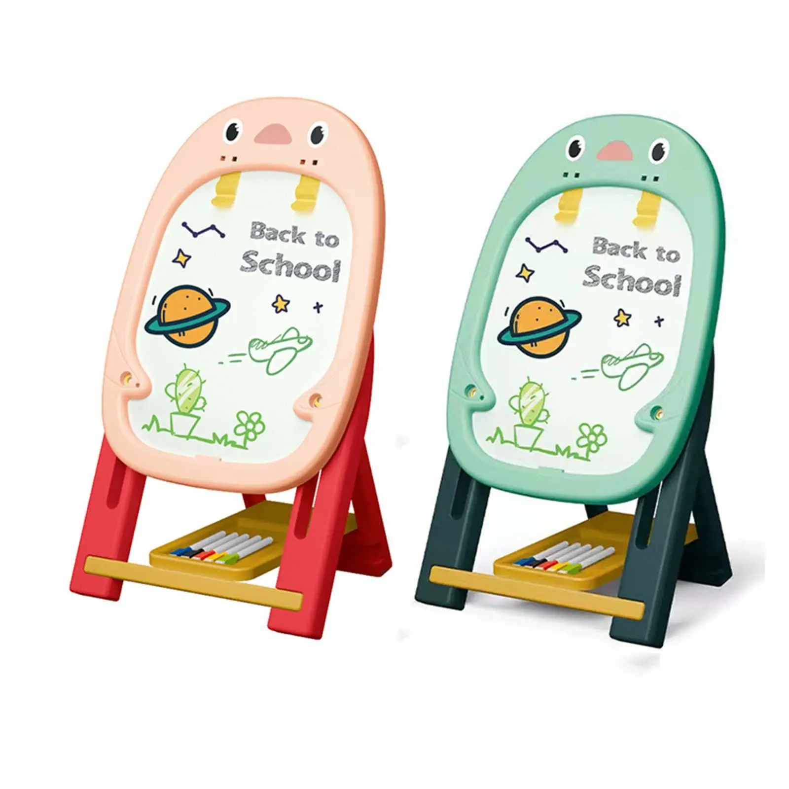 

Kids Adjustable Art Easel Chalkboard with Stands Double Sided Board Portable