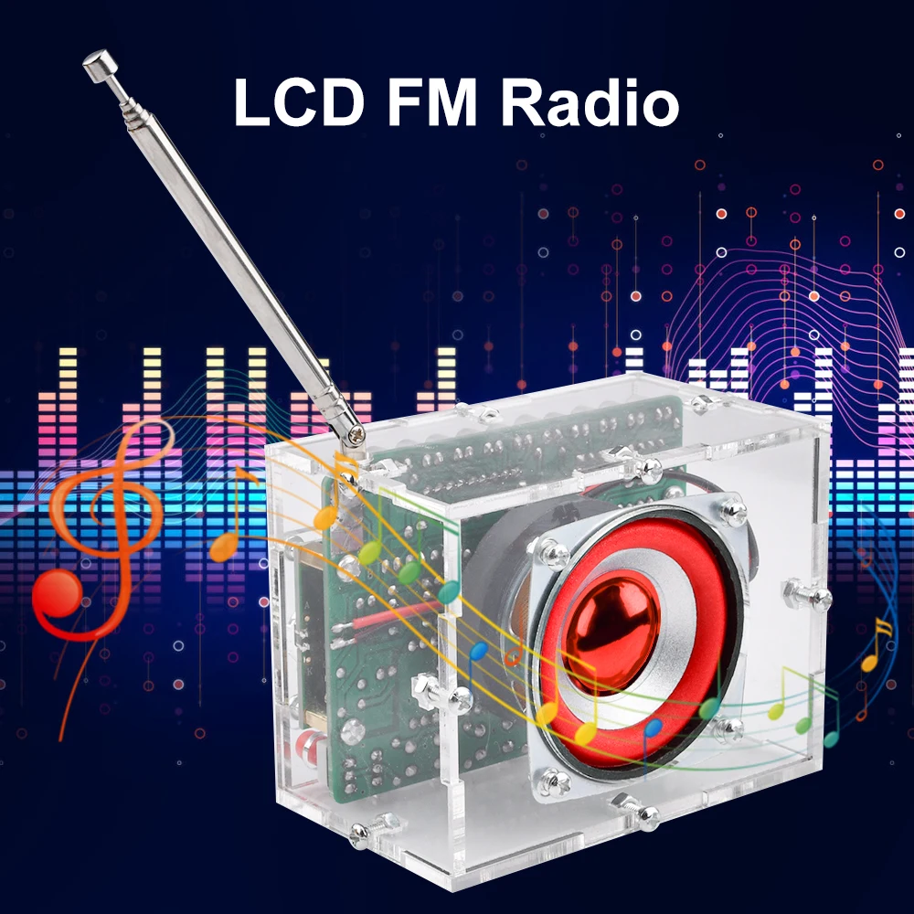 

DIY Radio Electronic Kit RDA5807 Digital FM Radio Receiver 87-108MHZ Component Soldering Project Practice LED Flashing Light