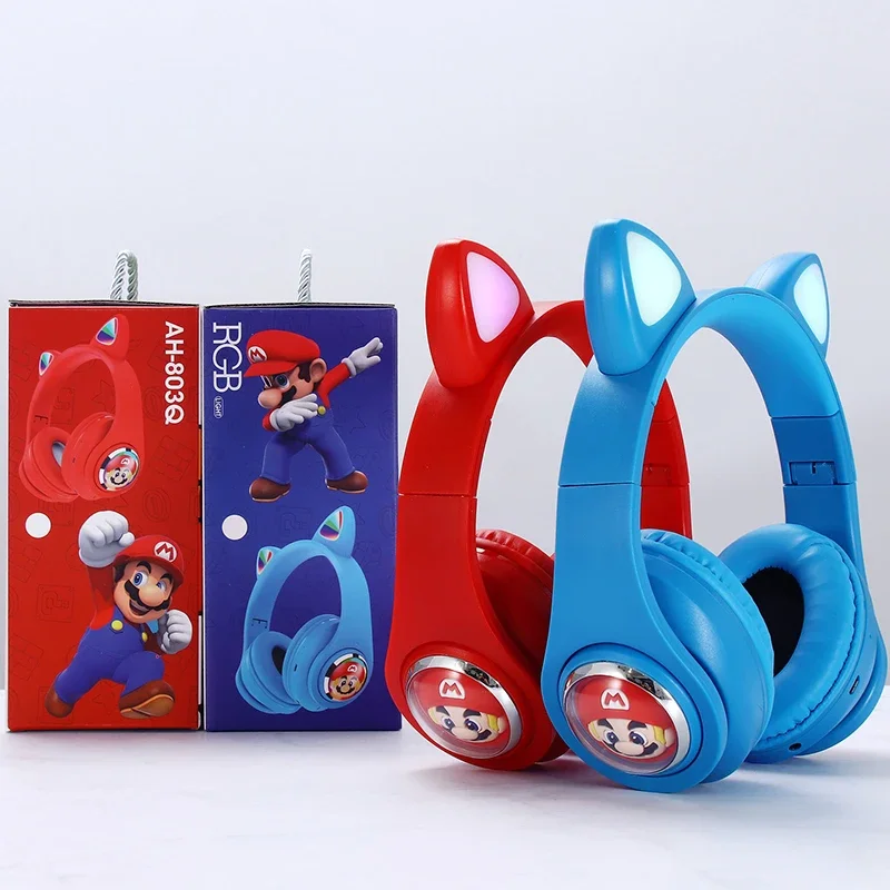 Super Mario Bros Беспроводная 5.0 Bluetooth-гарнитура Аниме Старая игровая гарнитура с