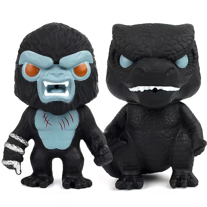 

2Pcs/Set 8cm Mini Goadzilla Soft Glue 8cm Mini Kingkong kawaii Action Figure Monster Model Toys For Kid Boy Gift
