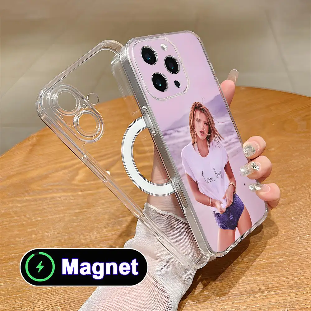 Фото Чехол для телефона Bella Thorne для iPhone 18 17 16 15 14 13 12 11 Air Pro Max Plus Mini, мягкий прозрачный чехол из ТПУ с магнитом №4