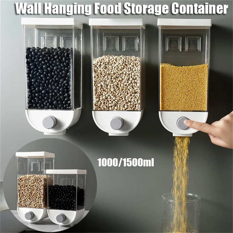 

Household Kitchen Wall-mounted Storage Tank Grain Storage Box Grain Sealed Tank Food Storage Containers Organization Storage