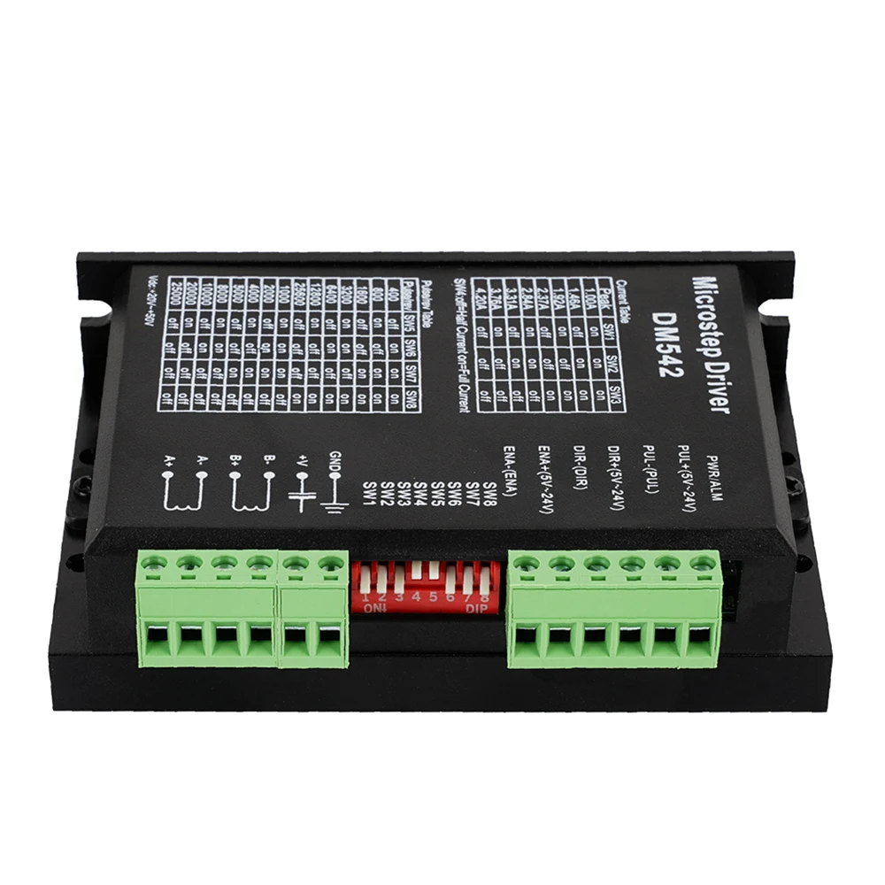 Цифровой Драйвер шагового двигателя DM542 2-фазный контроллер NEMA 17/23/34 для 57/60/86