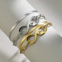 2022 snake fashion stainless steel animal snake bracelet multi layer gold animal bangle for women jewelry gift waterproof