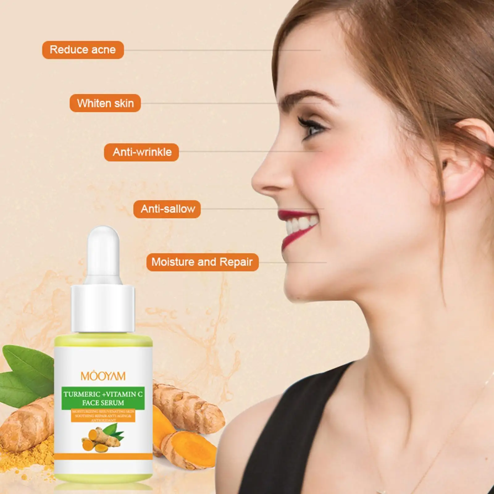 

Turmeric Extract Serum Anti Acne Moisturizing Turmeric Oil Constriction Ampoule Essence Serum Brightening Por F5n5