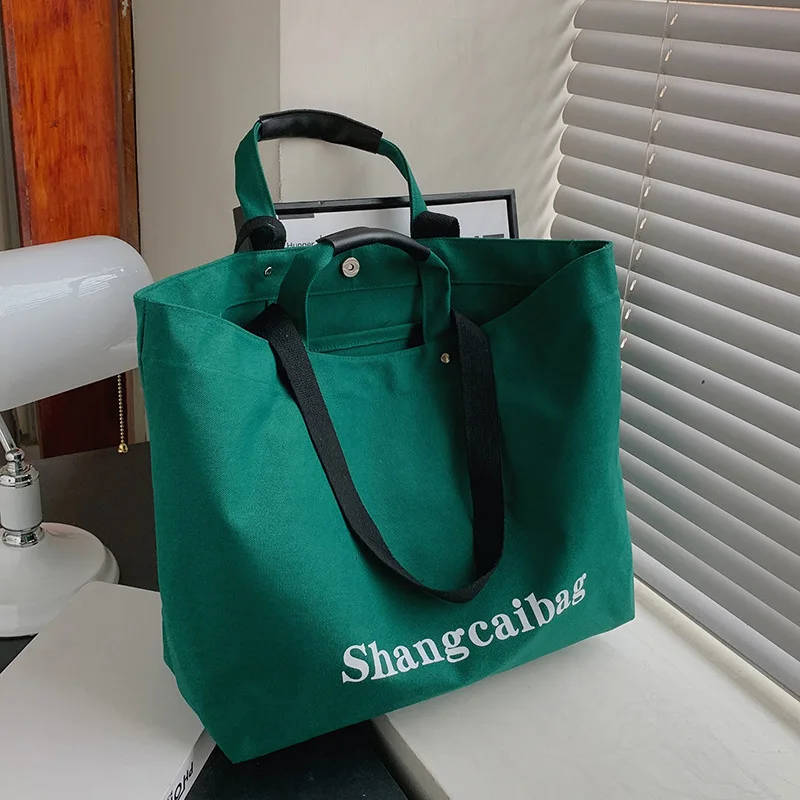 

Women's Canvas Casual Tote Large Capacity Bag Female Designer Shoulder Fashion Shopping Travel Handbags for Mall Shop