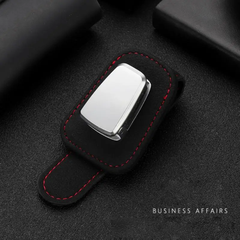 

Shockproof Car Sunglasses Frame Glasses Storage Clip Multifunctional Universal Flipping Fur Leather Car Glasses Clip