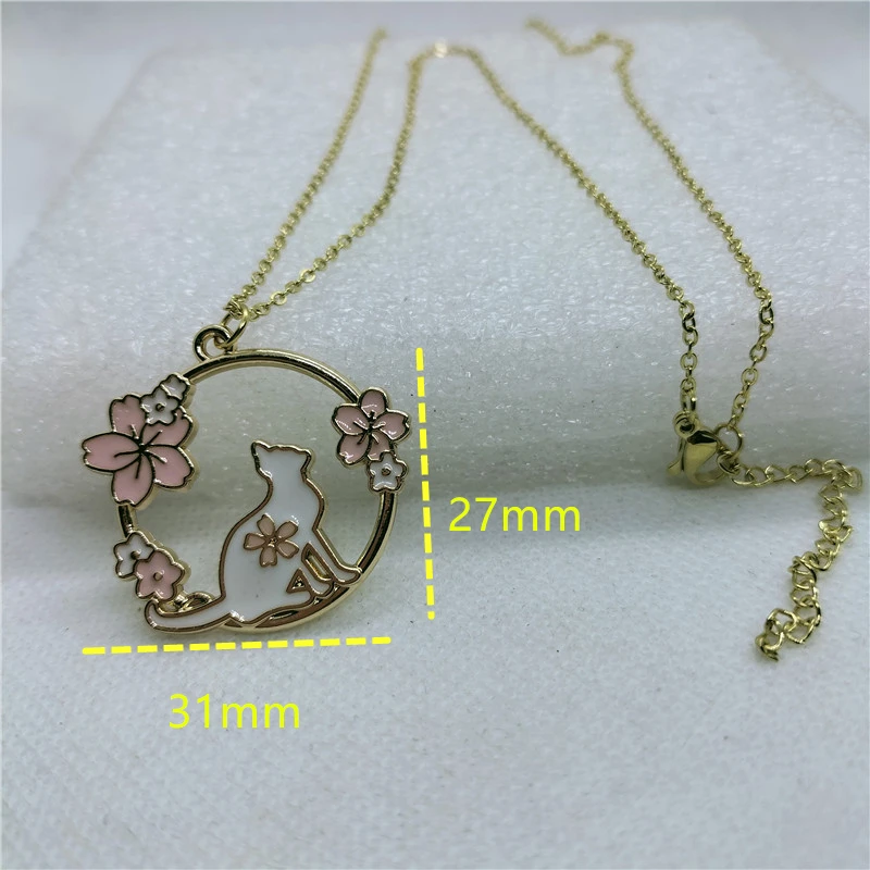 Yungqi эмалированные животные мультфильм Кот Цветок Кулон-венок ожерелье с