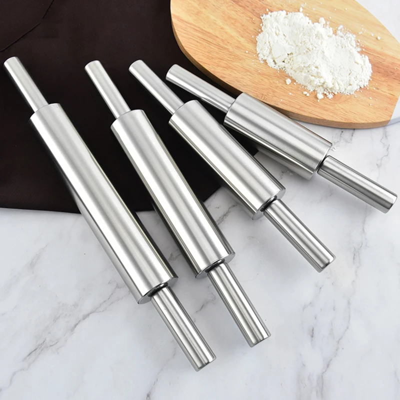 

Stainless Steel Rolling Pin Non-stick Pastry Dough Roller Bake Pizza Noodles Cookie Pie Making Baking Tools Kitchen Tool
