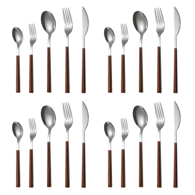 

20 шт., столовые приборы из нержавеющей стали