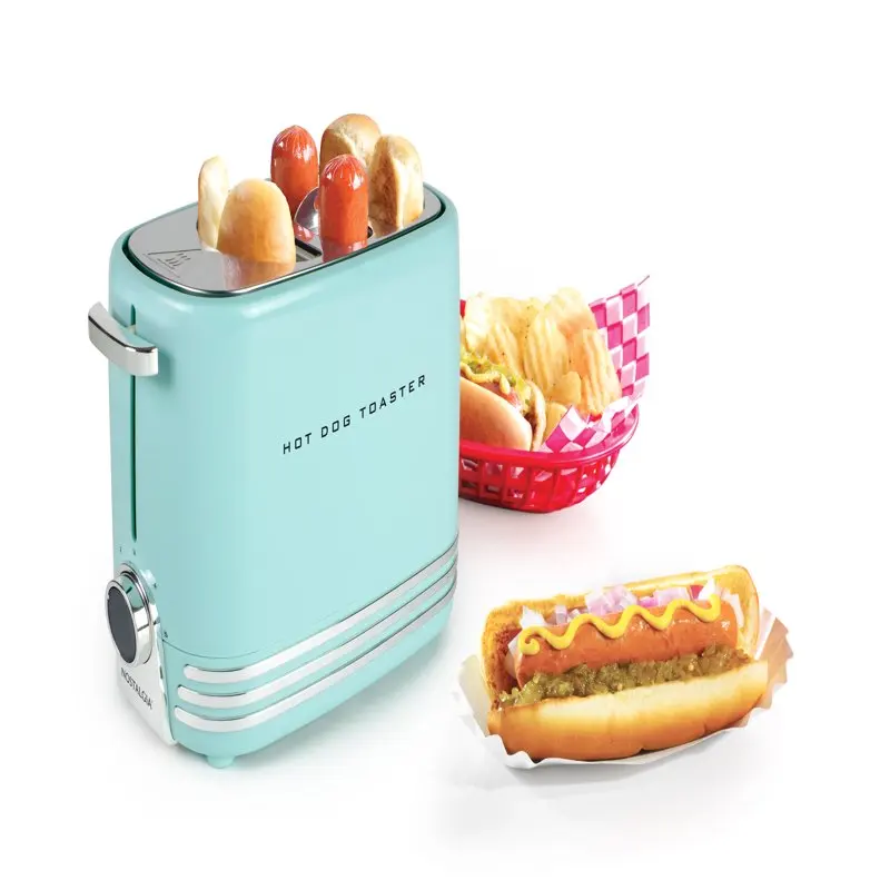 

NHDT900AQ Pop-Up 2 Hot Dog and Bun Toaster With Mini Tongs, Aqua