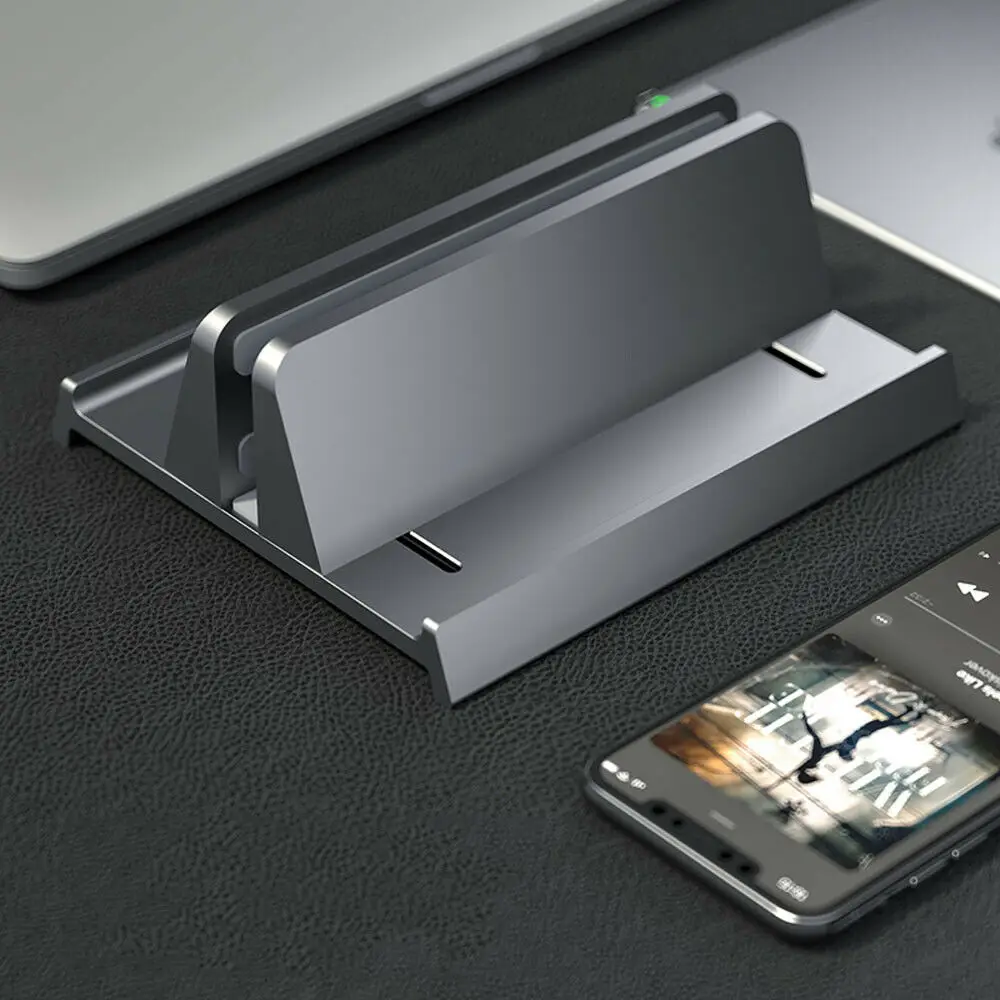 

Plastic Vertical Laptop Stand Holder Adjustable Desktop Notebook Dock Space-saving 3 In 1 Bookshelf Mount Bracket