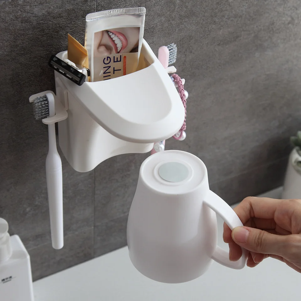 

Держатель для зубной щетки, простой магнитный держатель для полоскания рта